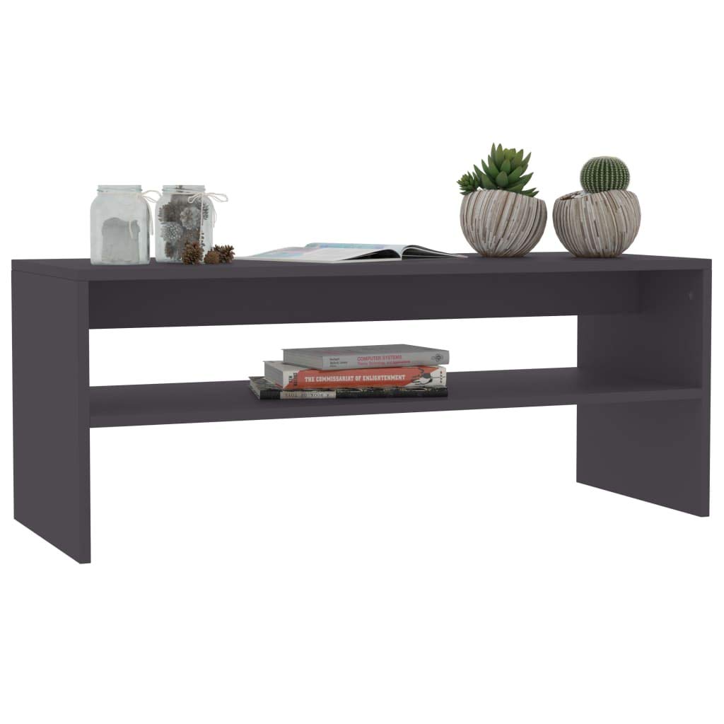 Modern Rectangular Coffee Table with Storage Shelf - Elegant Cocktail Table, Sofa Table & Side Table in Gray | Perfect for Living Room, Lounge & Office Spaces