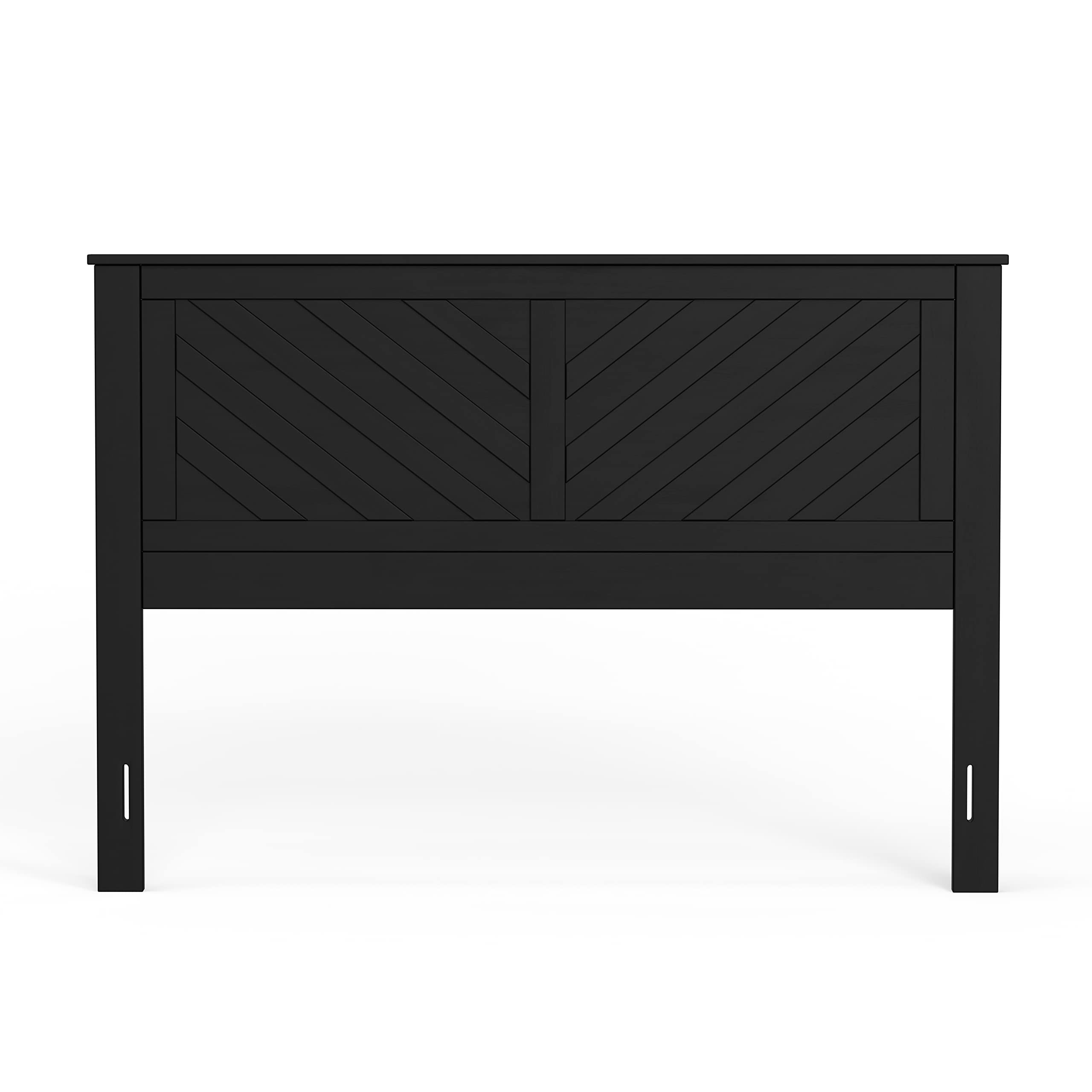 Glenwillow Home LaFerme Black Wood Panel Headboard - Queen Size Bed Frame for Master Bedroom & Guest Room Decor