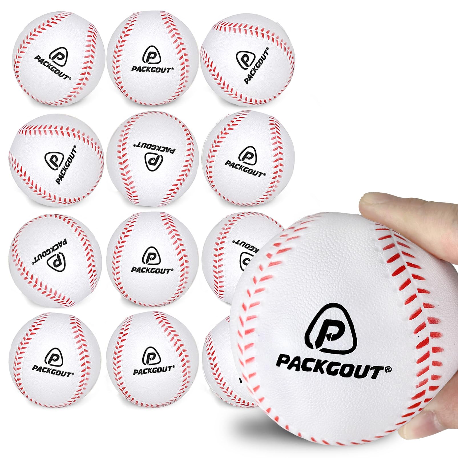 PACKGOUT Soft Foam Baseballs for Kids & Teens - Safe Training Balls for Hitting Practice, T-Ball Replacement, Backyard Games & Indoor Play | Squishy & Durable for Youth Baseball Players