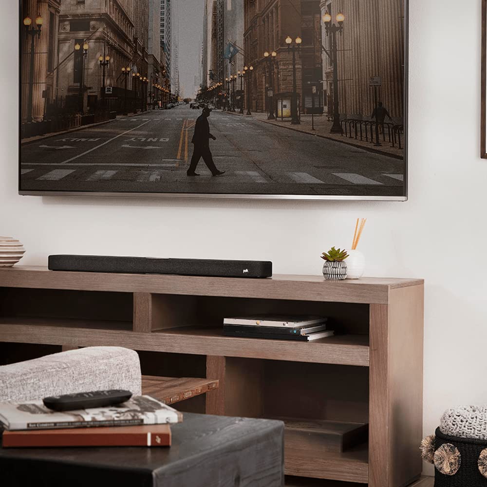 Polk Audio React Sound Bar with Dolby & DTS Virtual Surround Sound - Next Gen Alexa Built-in for Voice Control, Calls & Messaging - Expandable to 5.1 System with React Subwoofer & SR2 Speakers - Perfect for Home Theater, Gaming & Music Streaming