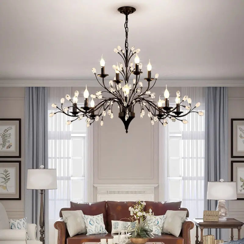 Rustic Wrought Iron Chandelier 12-Light Farmhouse Ceiling Light Fixture - Perfect for Dining Room, Living Room, or Bedroom Lighting Decor