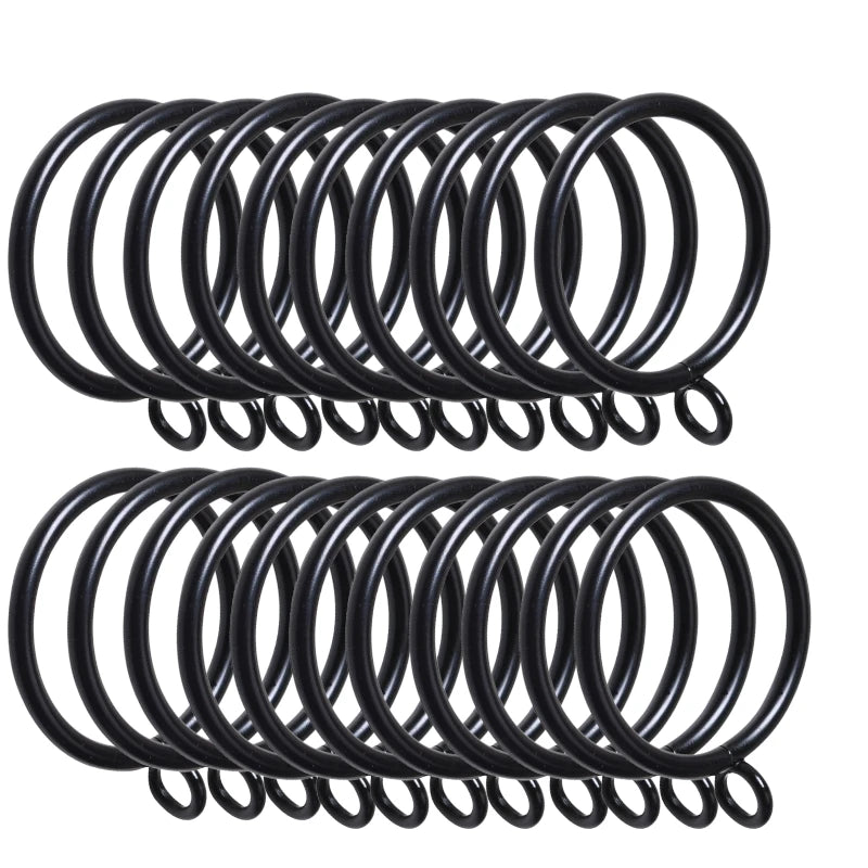 Heavy Duty Metal Curtain Rings with Eyelets - 32 Pack for Durable Drapery Hooks, Blackout Curtain Hangers - Perfect for Home, Office, and Hotel Window Treatments