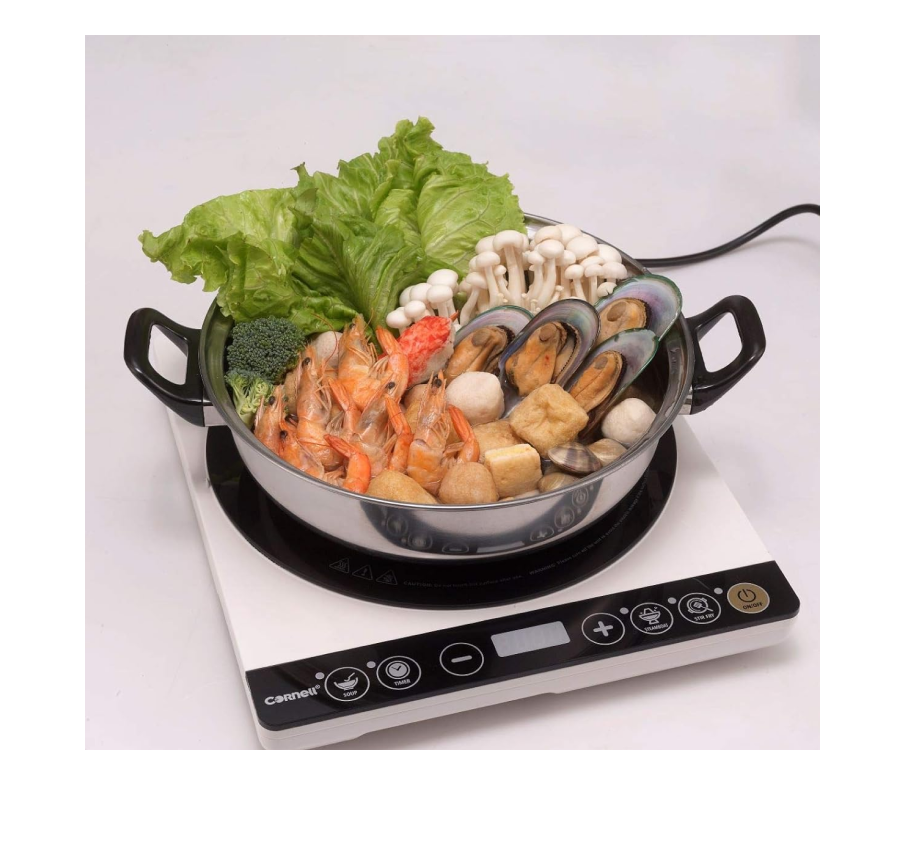 Cornell CICSP683G Induction Cooktop with Stainless Steel Pot - Fast Heating, Energy Efficient for Home & Commercial Kitchen Use