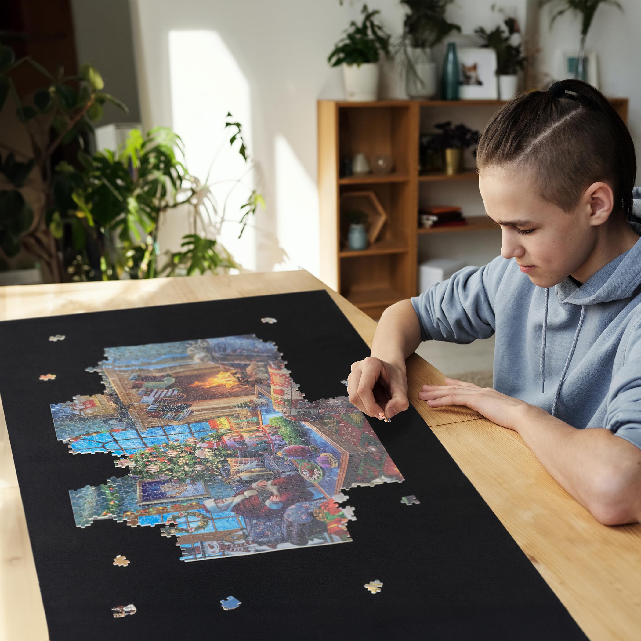 Lavievert Jigsaw Puzzle Mat Roll Up - Portable Puzzle Board & Storage Saver for Up to 1500 Pieces | Eco-Friendly Material | Perfect for Travel, Home Organization & Puzzle Enthusiasts