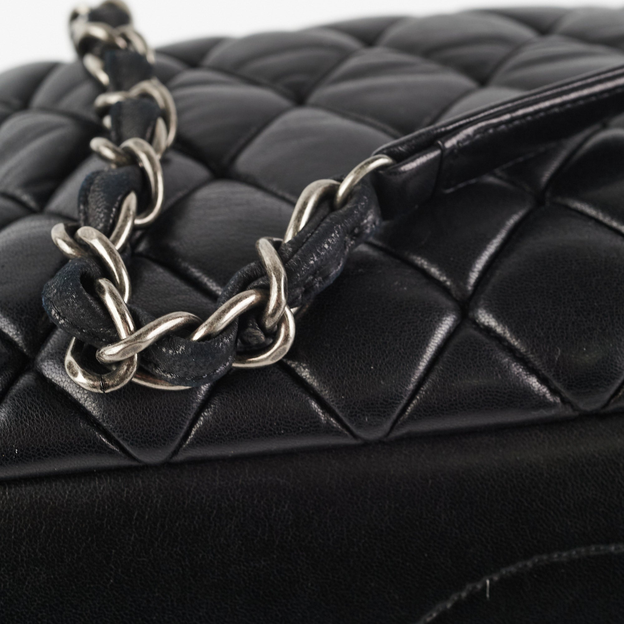 Chanel Quilted Leather Bowling Bag - Classic Black Designer Handbag for Women | Perfect for Work, Travel & Evening Events