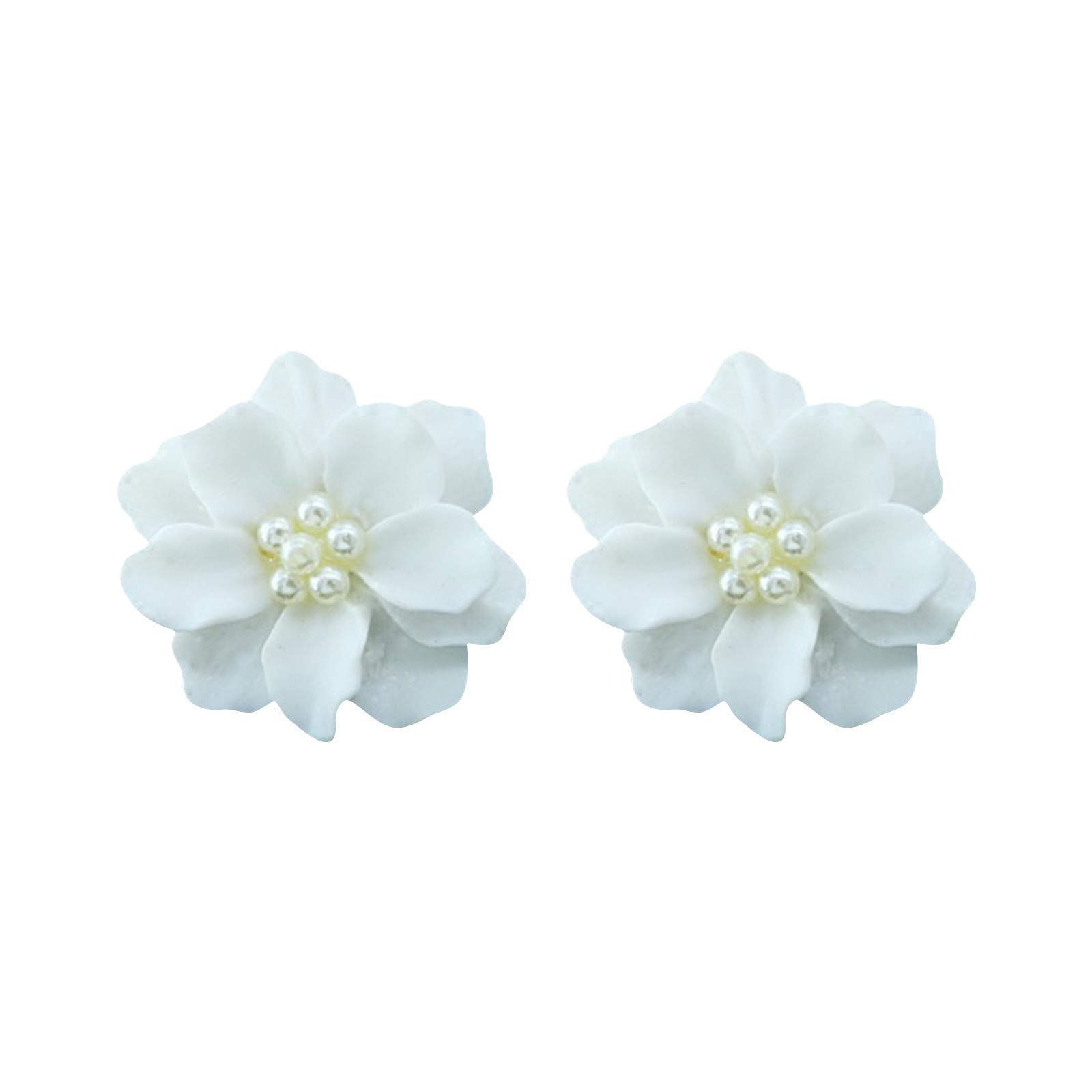 Stylish Silver Daisy Flower Earrings for Women - Exaggerated Floral Pearl Dangle Earrings (Multicolor, One Size) | Perfect for Spring Outfits, Weddings & Boho Fashion