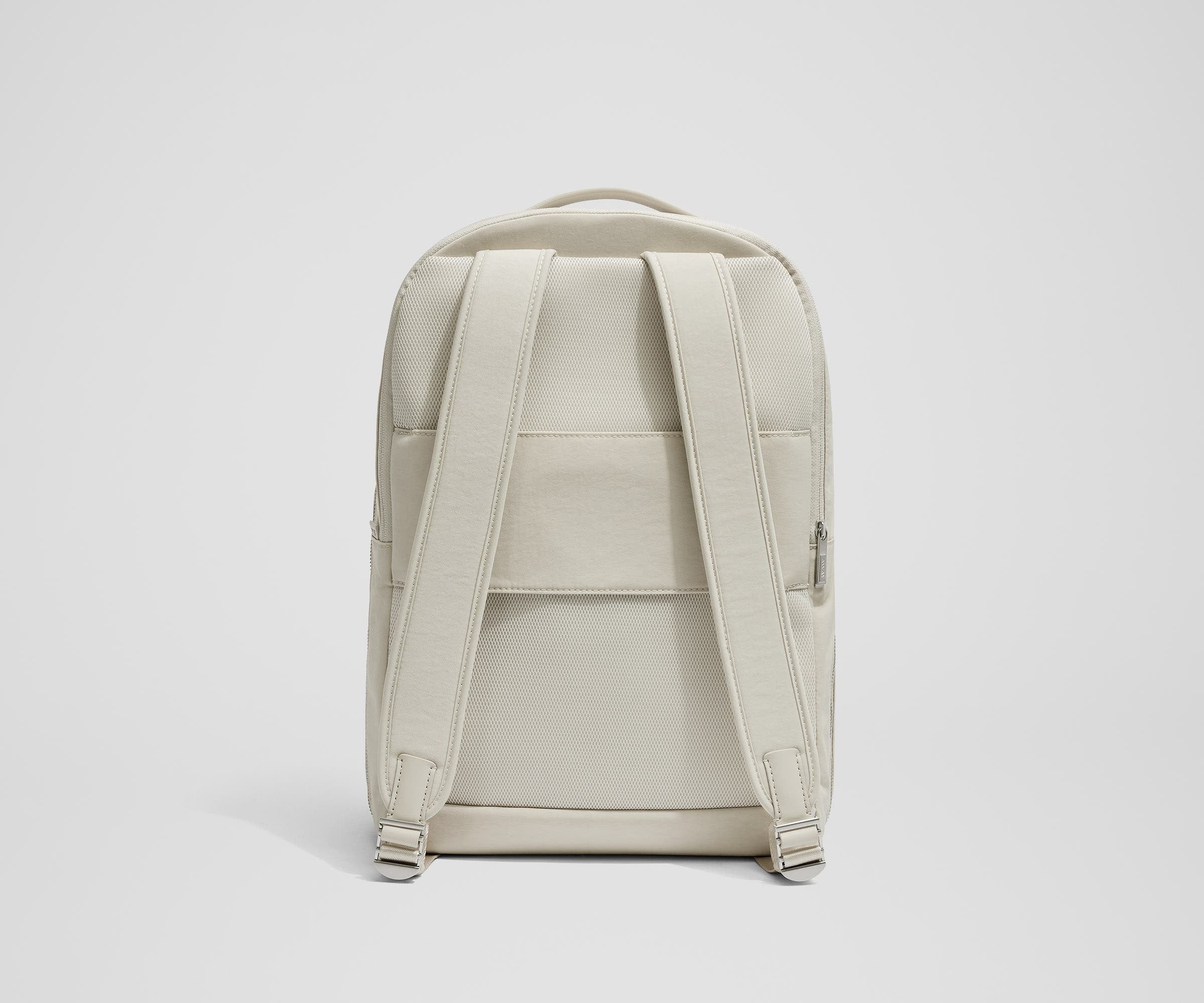 Salt White Textured Nylon Everywhere Zip Backpack - Lightweight Travel Daypack for Commuting, Hiking & College Campus Use