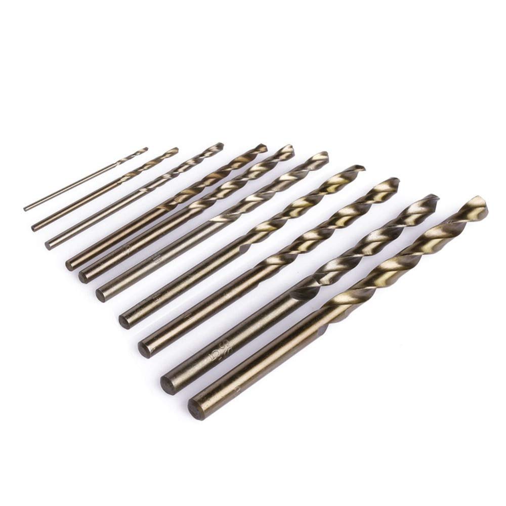 10Pcs 1.5mm M35 HSS-Co Cobalt Twist Drill Bit Set with Round Shank - Spiral Drill Bits for Metal, Wood & Plastic (2.5mm Hole Diameter) - Perfect for DIY Projects, Home Repair & Professional Metalworking