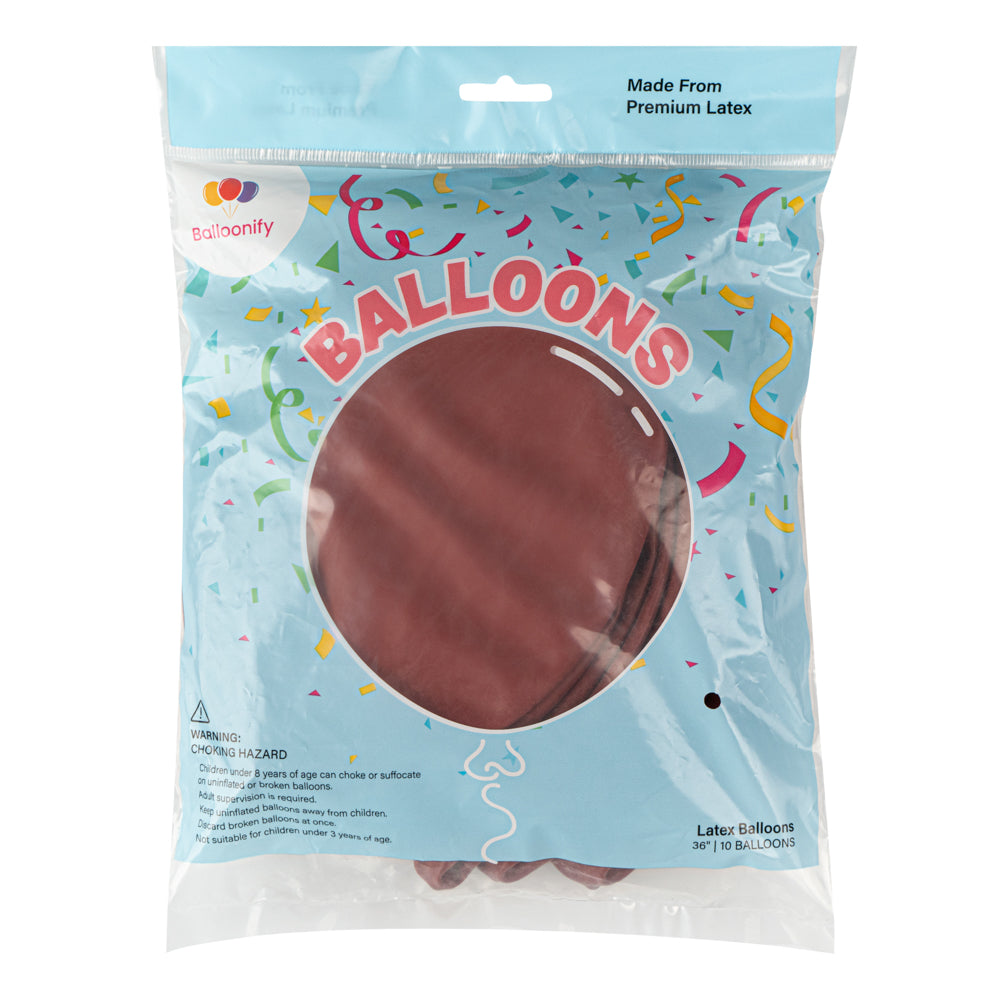 Balloonify Pomegranate Red Latex Balloons - Pack of 10 (36 Inch) for Birthday Parties, Baby Showers & Wedding Decorations