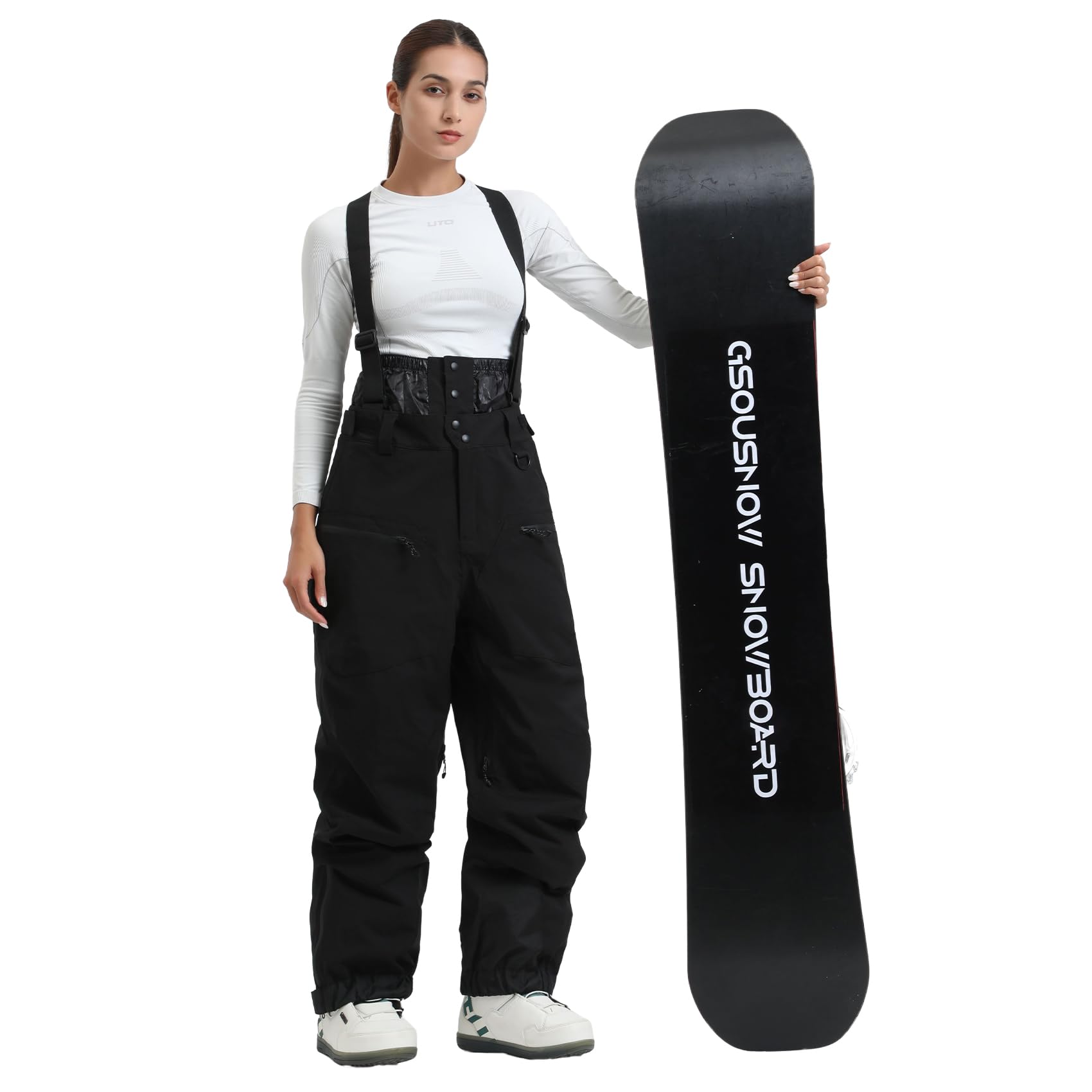GSOU SNOW Women's Waterproof Ski Bib Overalls - Windproof Insulated Snowboard Pants for Warm Winter Sports | Perfect for Skiing, Snowboarding & Outdoor Winter Activities