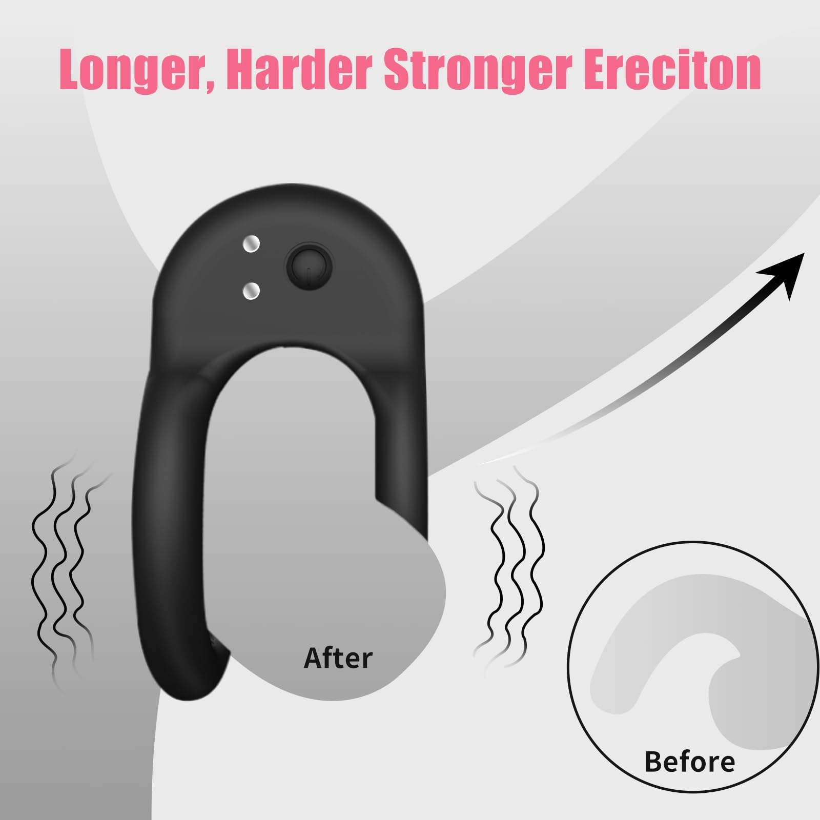 **9-Speed Vibrating Cock Ring for Men - Rechargeable Penis Ring with Powerful Vibrations - Adult Sex Toy for Couples & Solo Play - Enhances Pleasure & Intimacy (Black) - Perfect for Bedroom Fun & Spicy Nights**