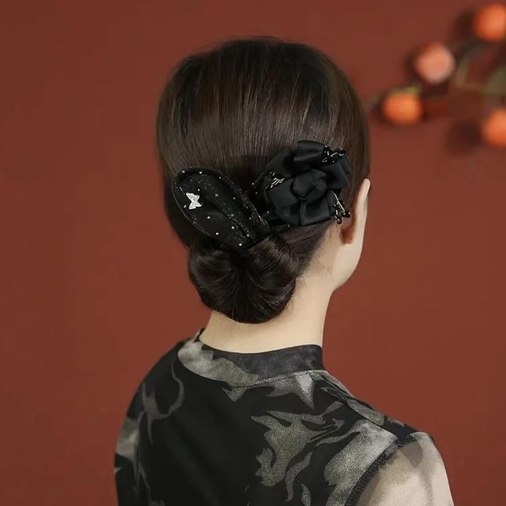 3 Pack Camellia Flower Hair Bun Makers - Quick & Stylish Hair Accessories for Women (Style 2) - Perfect for Parties, Weddings & Everyday Hairstyles
