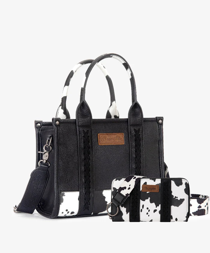 Wrangler Cow Print Crossbody Tote Bag for Women - Stylish Western Handbag for Everyday Use, Shopping & Travel