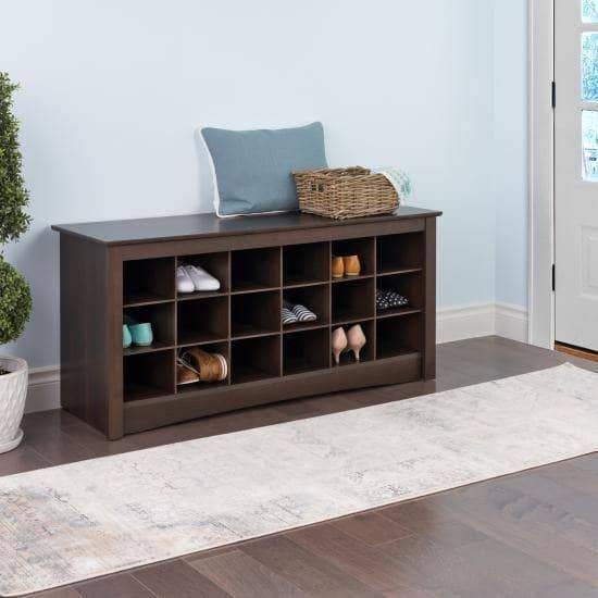 18 Inch Shoe Cubbie Bench - Storage Organizer with Multiple Size Options | Perfect for Entryway, Mudroom & Closet Organization