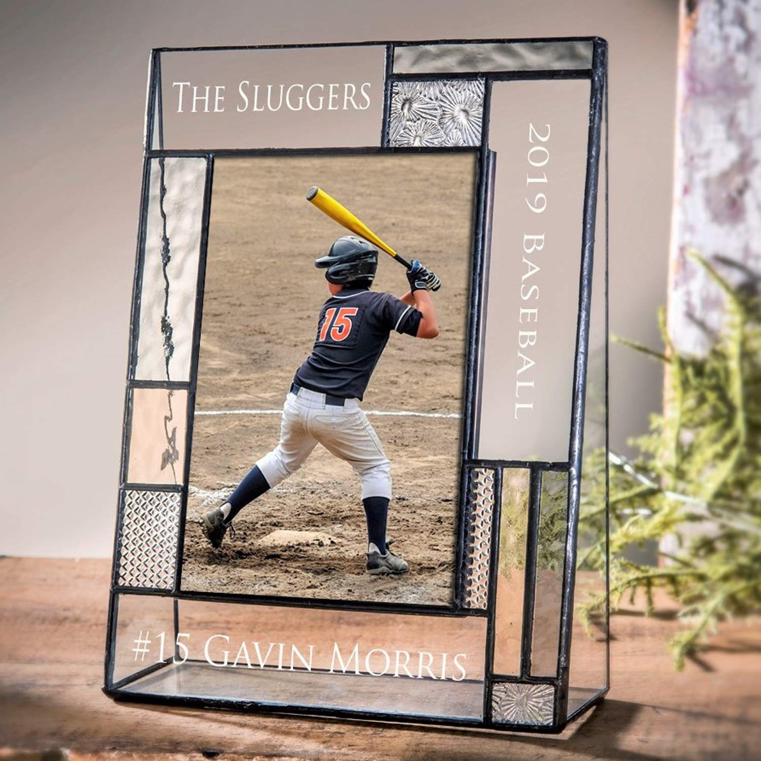 Personalized Baseball Photo Frame 4x6 - Engraved Glass for Sports Gifts (Coach, Softball, Volleyball) - Perfect for Team Memories & Awards