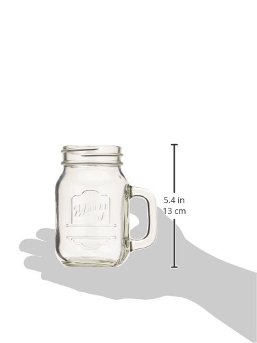 Style Setter Main Street Clear Glass Mugs with Handles (Set of 4) - Perfect for Coffee, Tea, Hot Chocolate & Home Decor