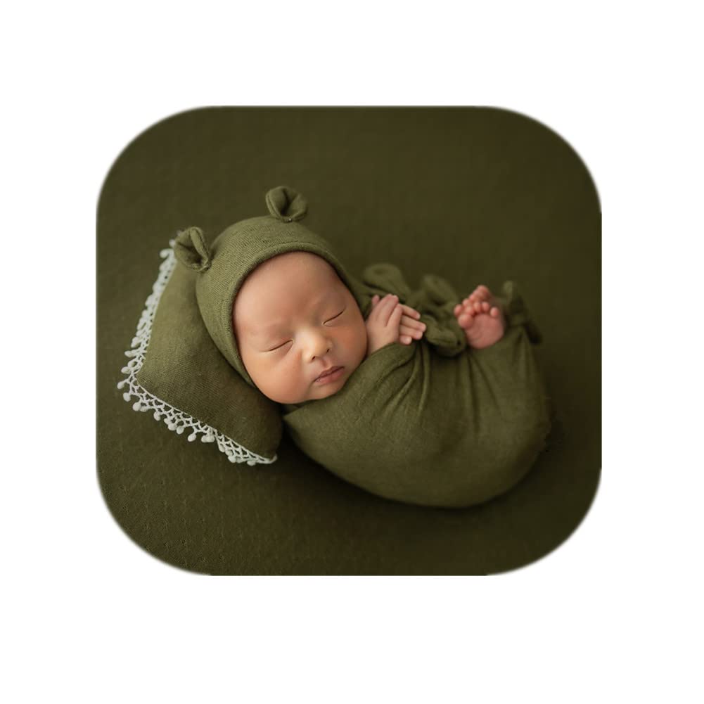Vemonllas Newborn Photography Props Set - 4PCS Baby Boy Girl Bow Wrap, Posing Aid, Hat & Blanket | Perfect for Newborn Photo Shoots, Baby Showers & First Birthday Decorations