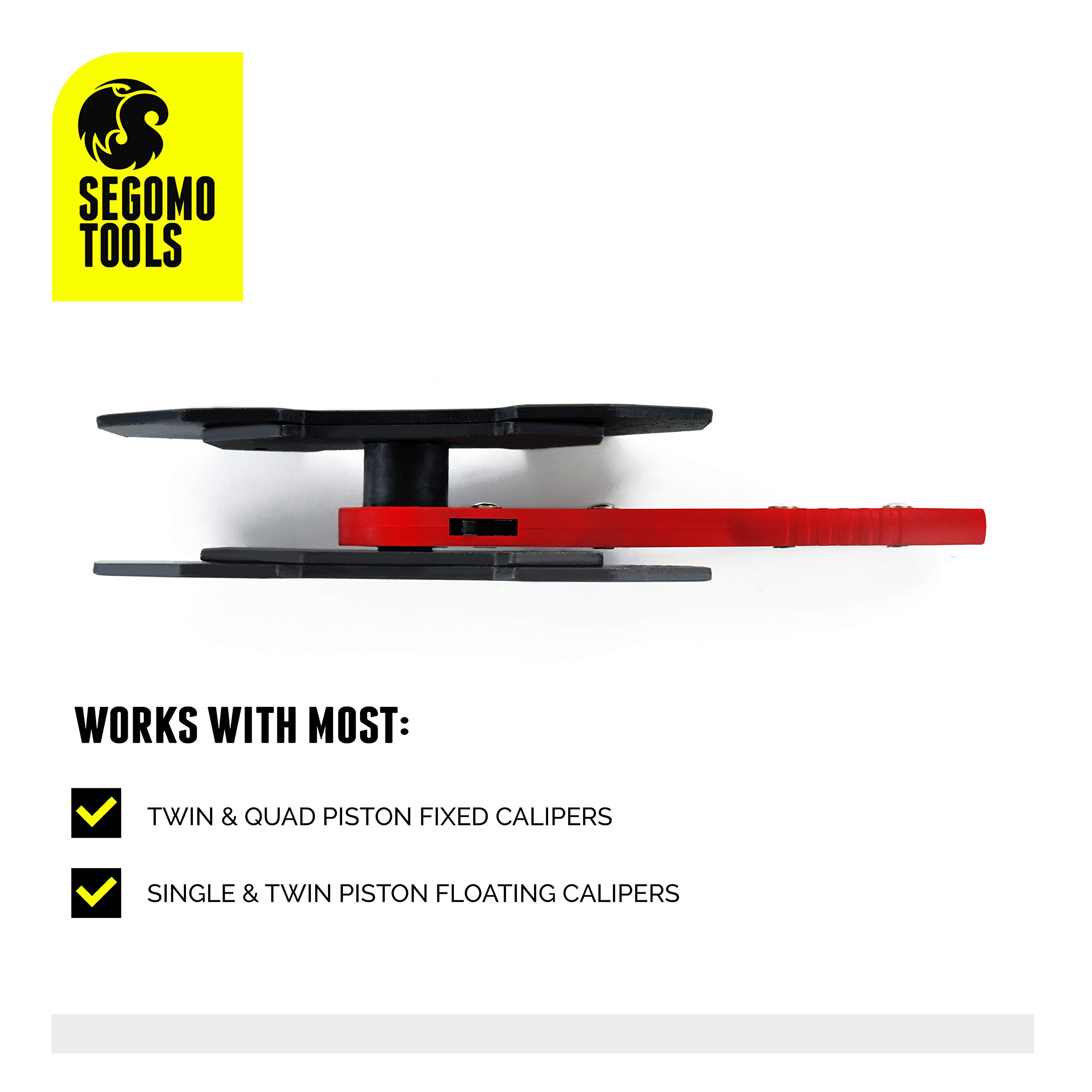 Segomo Tools Premium 360° Ratcheting Brake Caliper Piston Tool - Brake Pad Spreader & Caliper Press Tool for Car, Truck & SUV Brake Repair | Professional Auto Mechanic Tool Kit for DIY & Garage Use