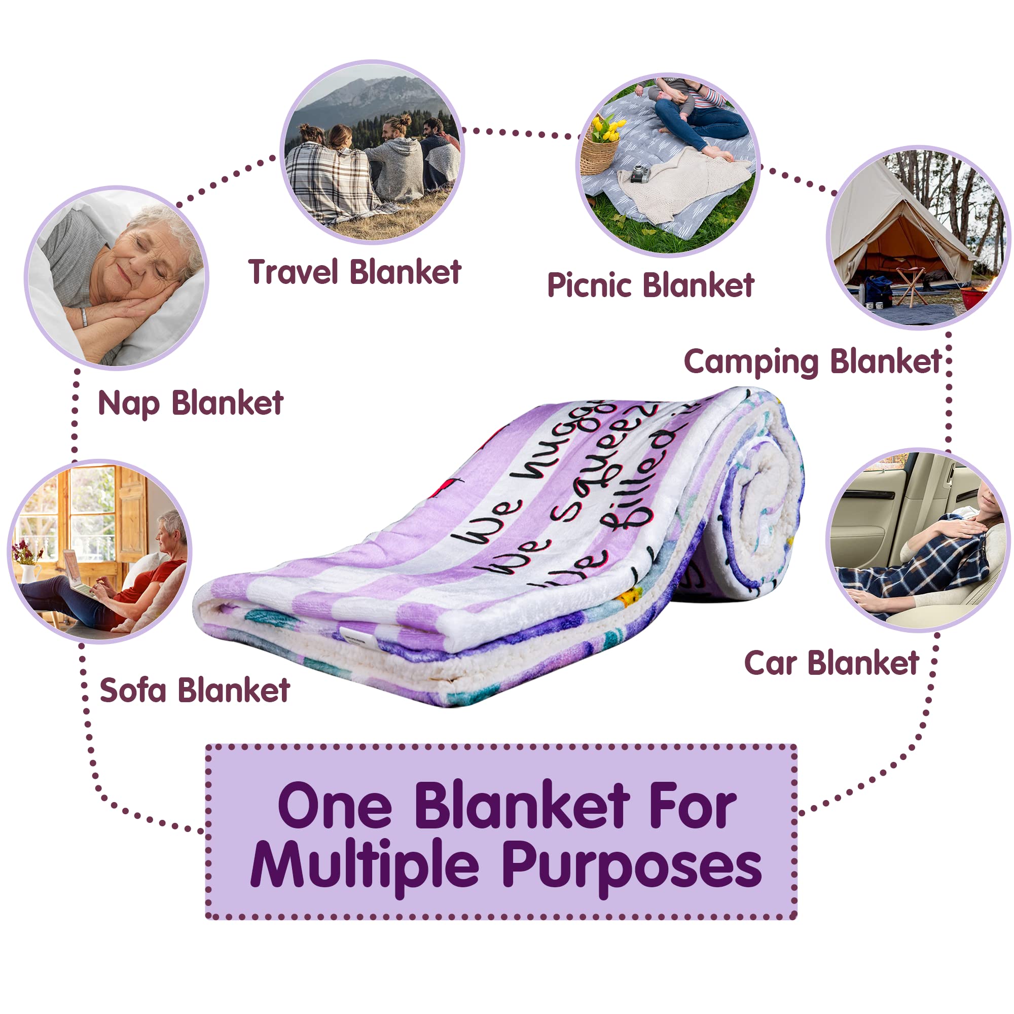 NAZENTI Luxury Super Soft Sherpa Fleece Blanket 50x60 - Cozy Nanny Gift for Birthday, Christmas & Special Occasions | Perfect for Snuggling, Home Decor & Thoughtful Grandchildren Presents