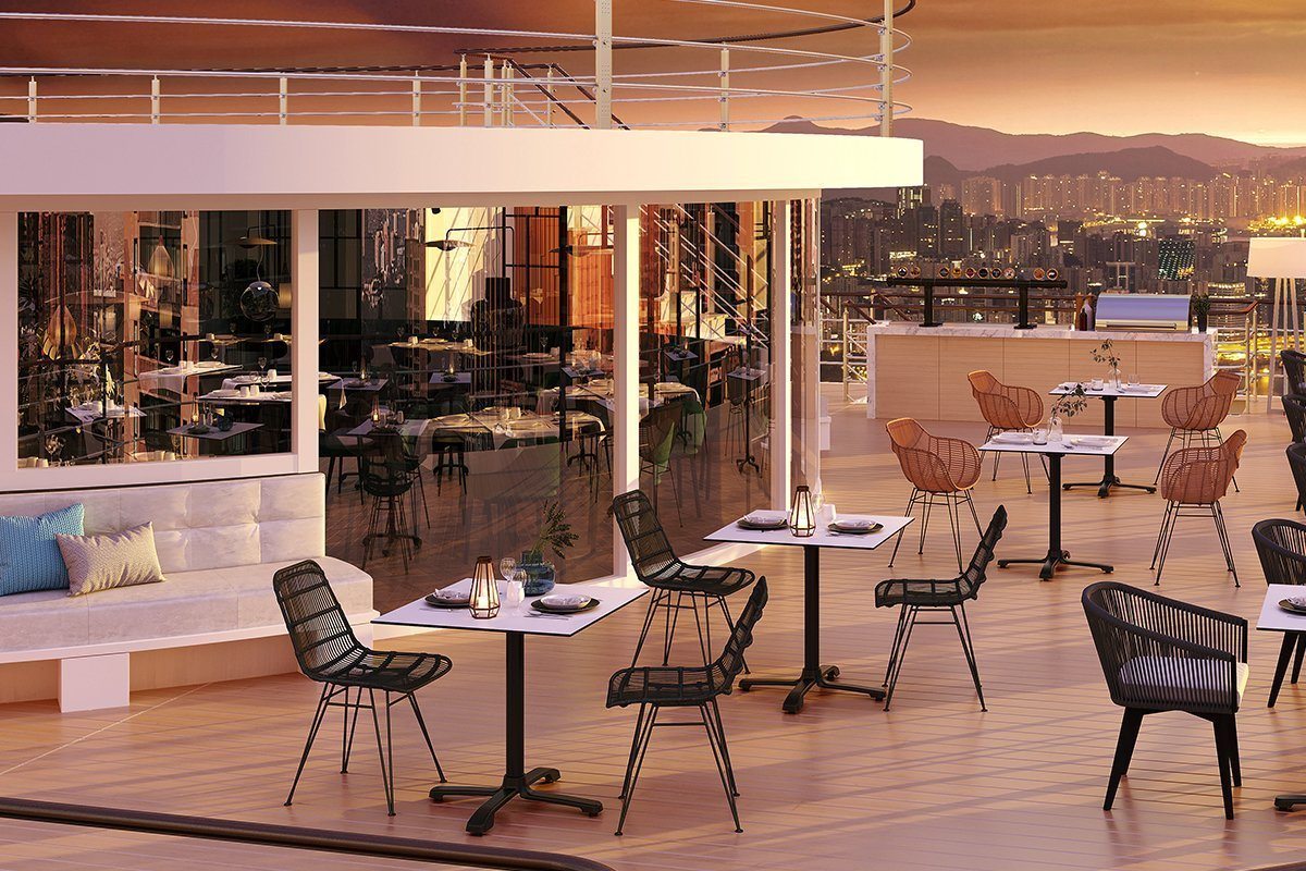Flat Technology SX26 Sydney Flip Top Table Base - Adjustable Height Space-Saving Dining Table Base for Small Spaces, Restaurants & Outdoor Use