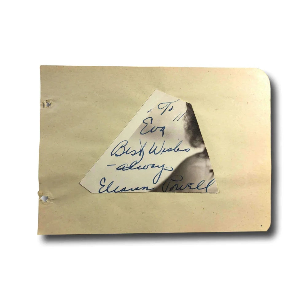 Eleanor Powell Hand Signed Album Page Cut - JSA COA Authenticated Autograph - Born to Dance Movie Memorabilia - Perfect for Collectors, Fans & Vintage Hollywood Decor