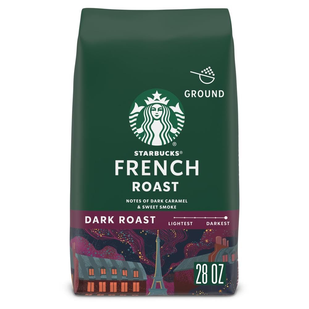 Starbucks Dark Roast Ground Coffee - 100% Arabica French Roast (28 oz Bag) | Premium Coffee Beans for Home Brewing, Office & Gifts