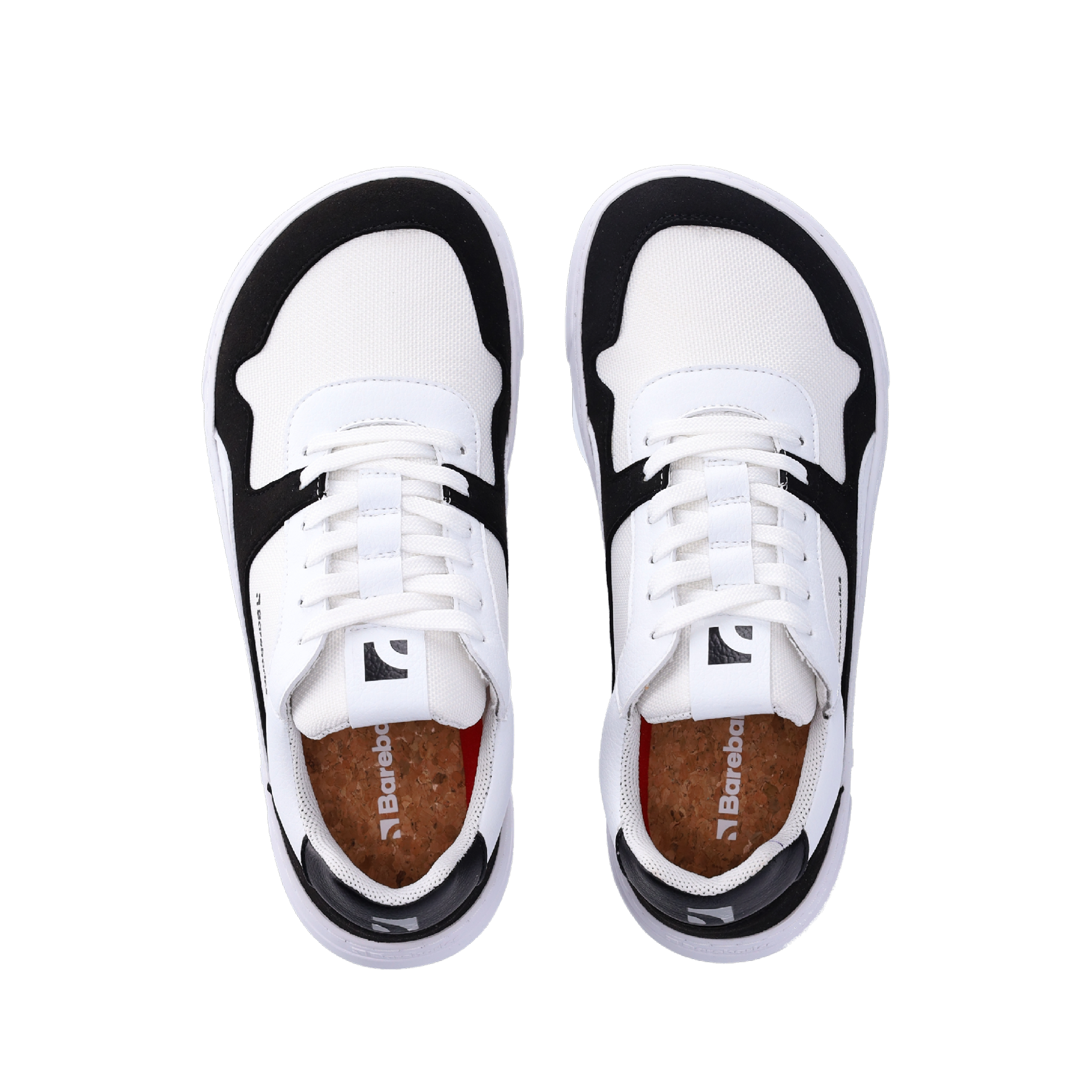 Barefoot Sneakers Barebarics Zing - White & Black Minimalist Shoes for Men & Women | Lightweight & Flexible for Running, Walking & Gym Workouts