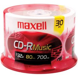 Maxell 30-Pack Music CD-Rs for Audio Recording & Storage