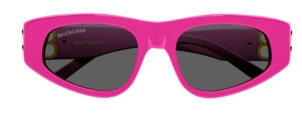 Balenciaga BB 0095S 006 Pink & Grey Oval Women's Sunglasses - Fashionable UV Protection for Outdoor Activities & Summer Style