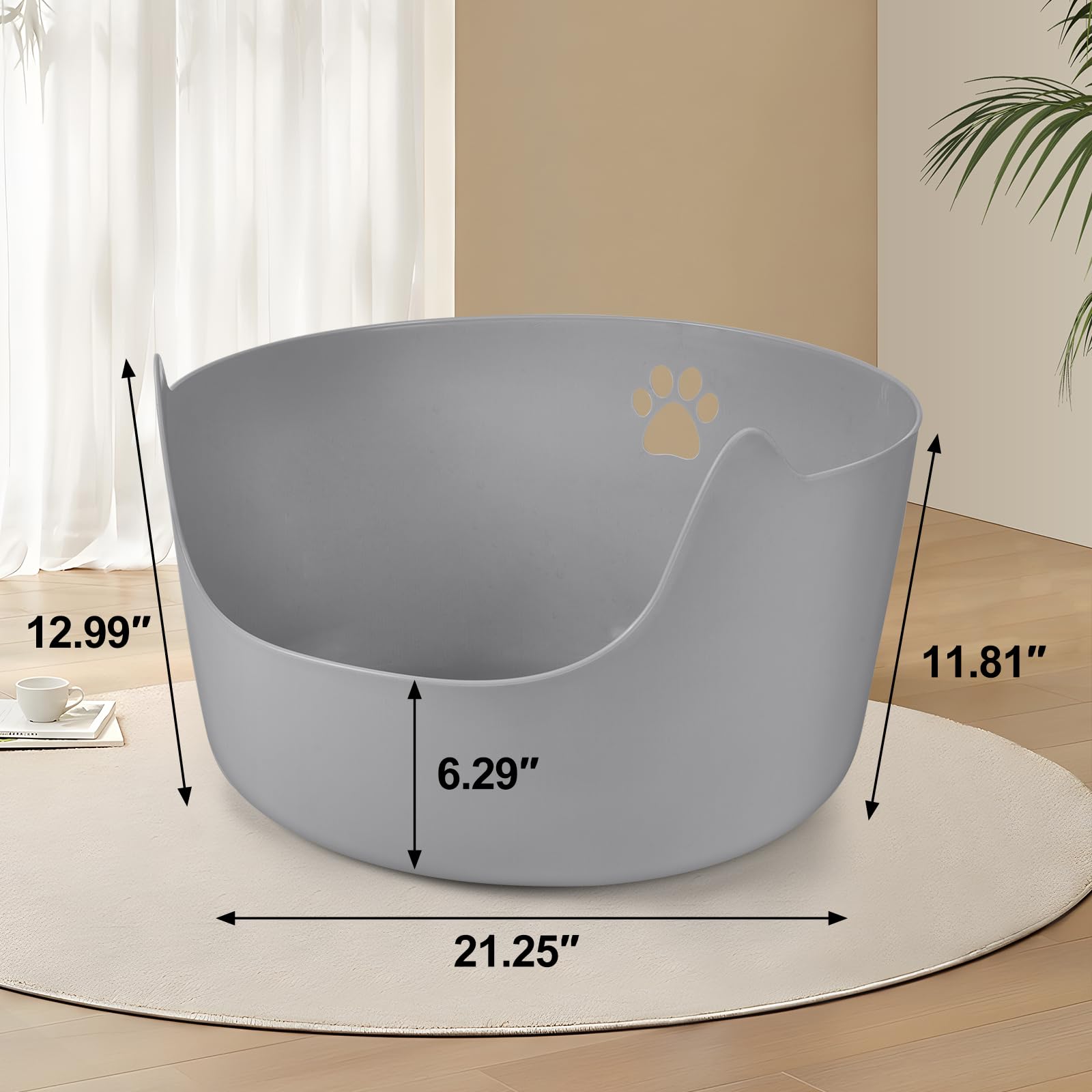 Extra Large Cat Litter Box with High Sides - 21.25