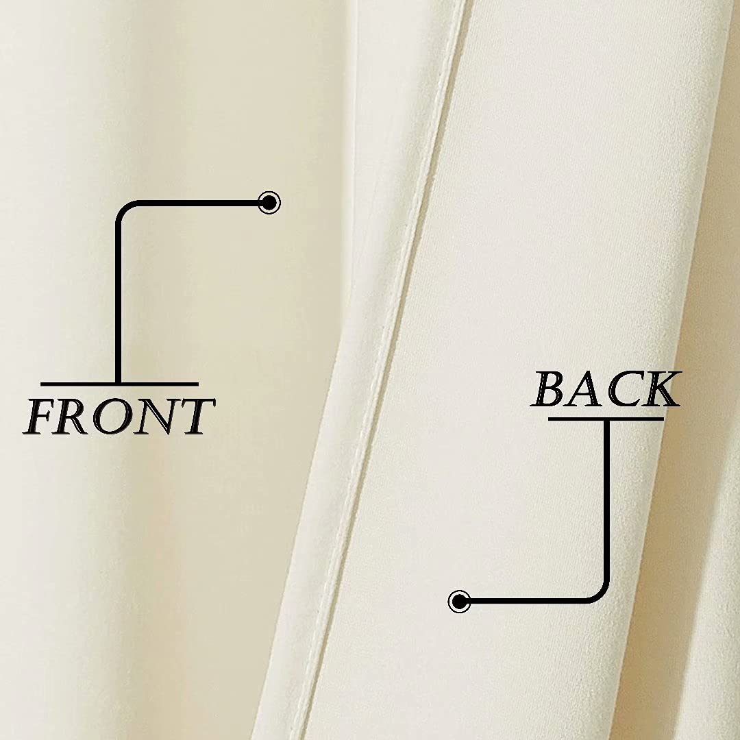 Premium Blackout Velvet Curtains for Bedroom & Living Room - 52x84 Inch Thermal Insulated Grommet Drapes (2 Panels, Cream) - Perfect for Light Blocking, Privacy & Home Decor