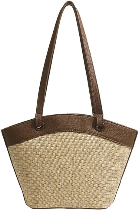 Eco-Friendly Straw Tote Bag for Women - Handmade Woven Beach Shoulder Bag - Summer Hobo Purse - Perfect for Beach Vacations, Picnics & Farmers Market Shopping