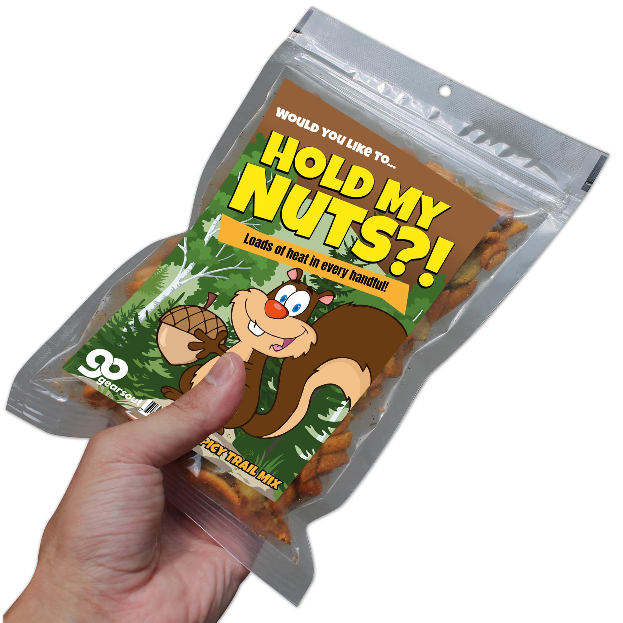 Spicy Trail Mix with Acorn Design - Funny Squirrel Snack - Premium USA-Made Spicy Nuts for Men & Women - Perfect for Hiking, Camping & Office Snacks