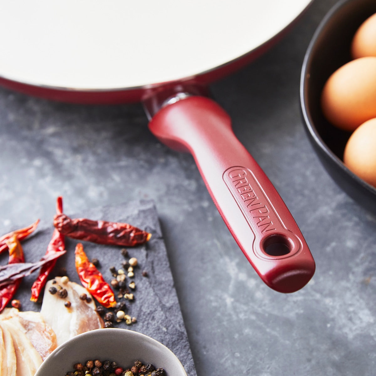 Rio Ceramic Nonstick 12-Inch Frying Pan - Red | Non-Toxic, PFOA-Free Cookware for Healthy Cooking | Perfect for Sautéing, Frying & Omelets