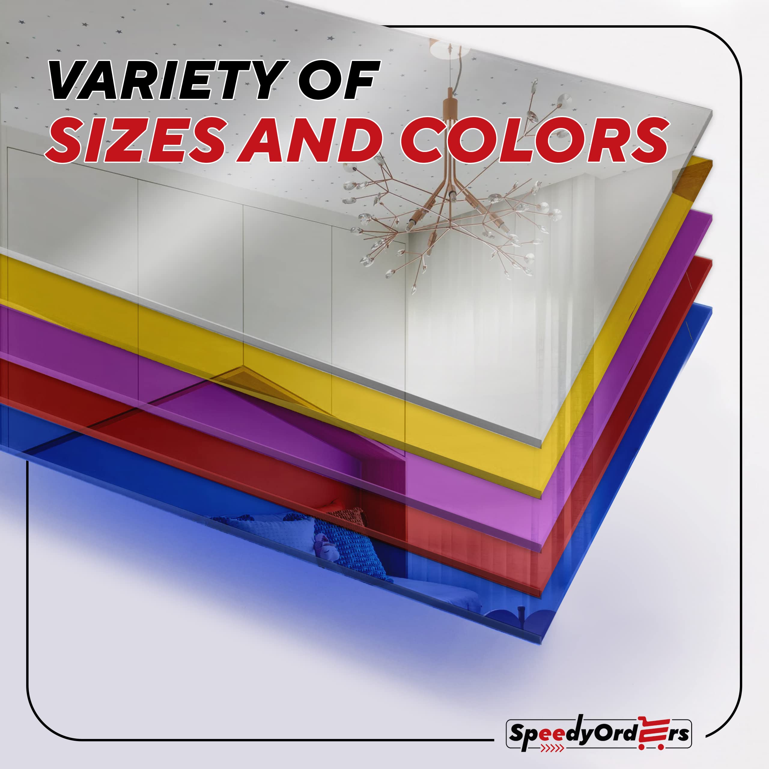 Premium Gold Acrylic Mirror Sheets - Shatterproof Plexiglass (2 Pack, 8.5