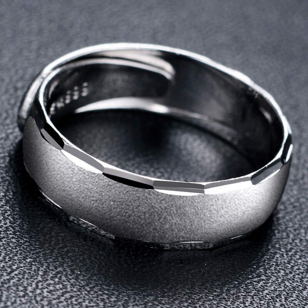 Adjustable 999 Pure Silver Matte Finish Men's Fashion Ring - Perfect for Casual Wear, Gifts & Special Occasions