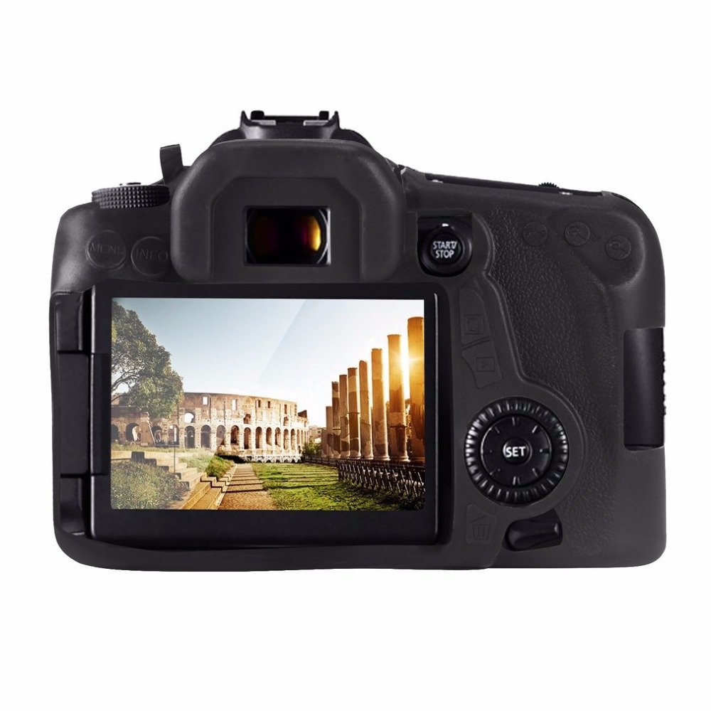 Professional Waterproof Silicone Camera Case for Canon EOS 70D DSLR - Shockproof Protective Cover with Anti-Slip Grip (Black) - Ideal for Outdoor Photography, Travel & Adventure Shooting