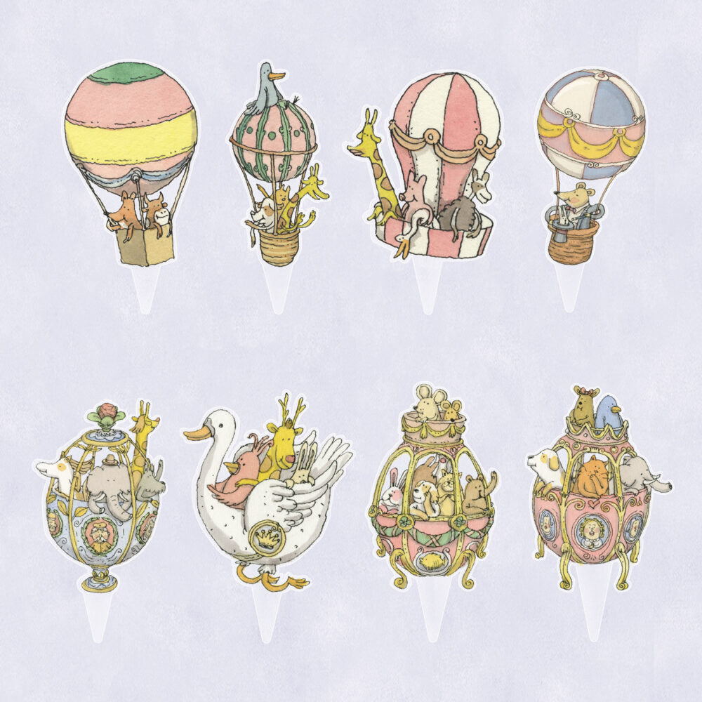 Atelier Choux Jumbo Cake Toppers - Set of 8 Premium French Party Decorations for Baby Showers, Birthdays & Special Celebrations