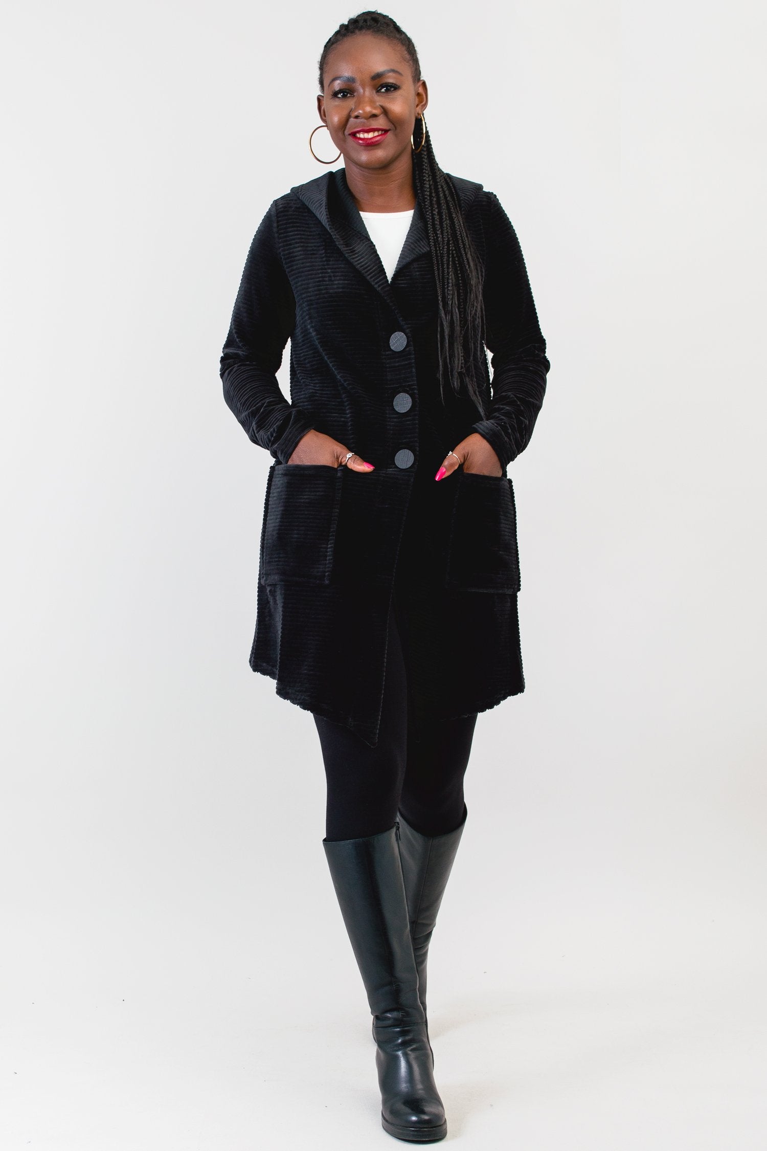 Doreen Jacket for Women - Soft Bamboo Cotton Blend, Black - Lightweight Comfort for Travel, Work & Everyday Wear