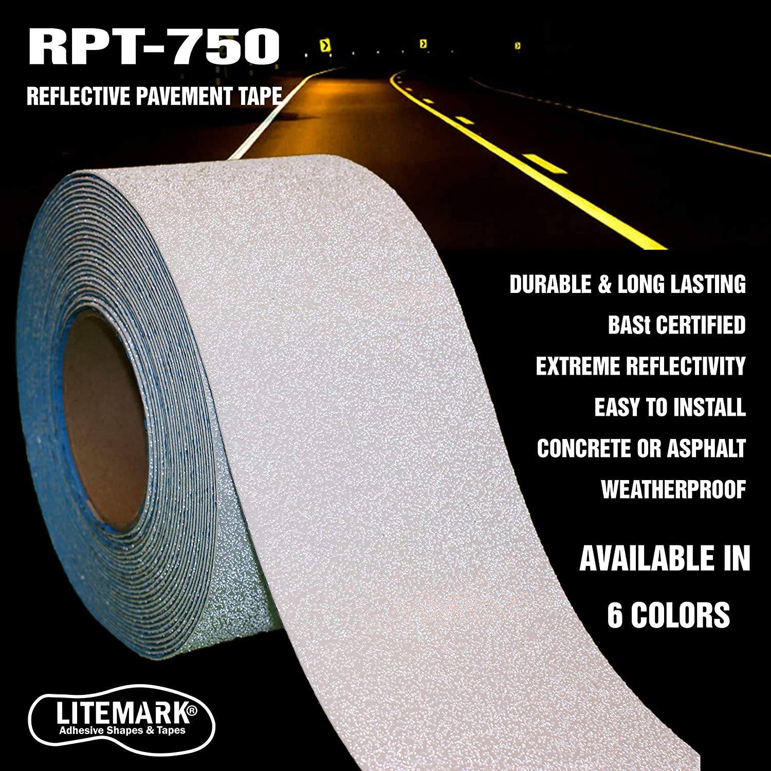DuraMark RPT-750 Heavy Duty Reflective Slip-Resistant Pavement Marking Tape - 4 Inch x 108 Feet, Green, BLAST Certified for Outdoor Use | Ideal for Parking Lots, Road Markings, and Construction Zones