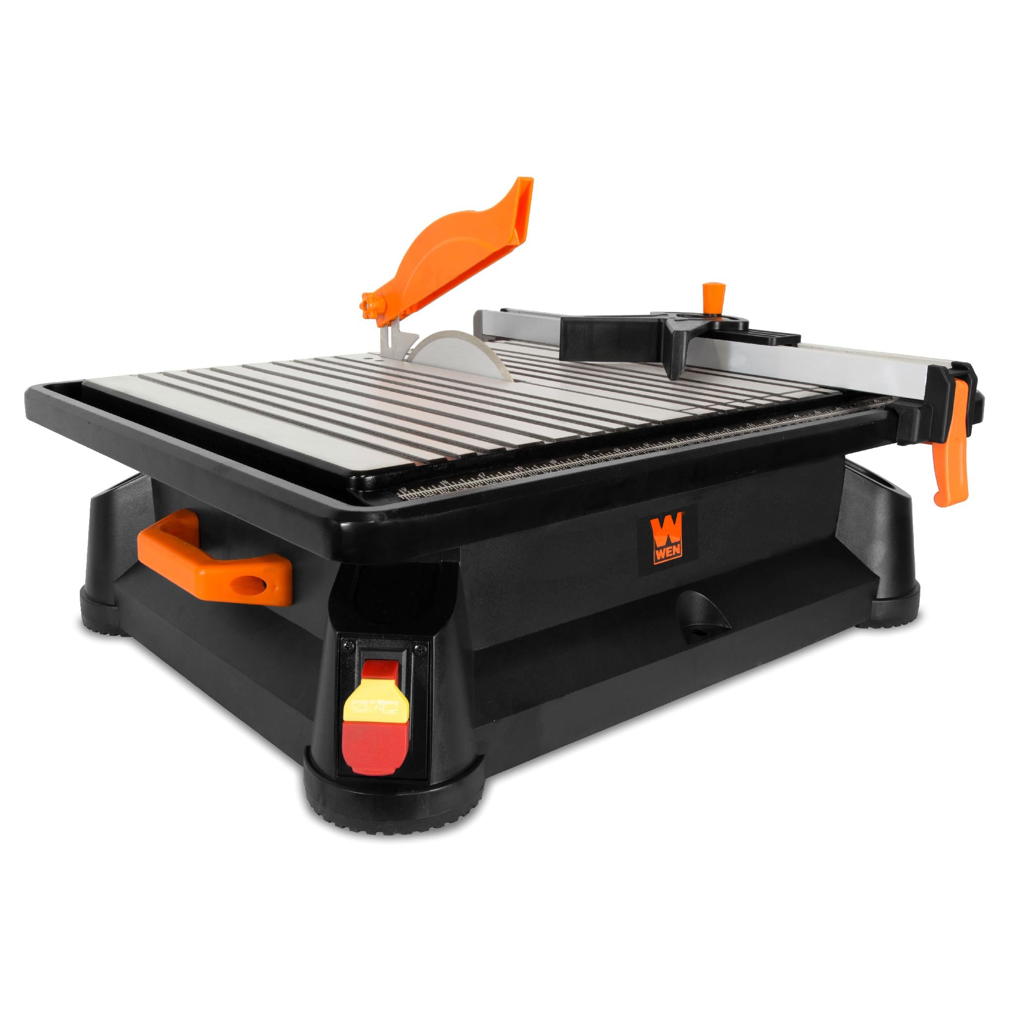 WEN 71707 6.5Amp 7-Inch Portable Wet Tile Saw with Adjustable Fence & Miter Gauge - Perfect for Bathroom Renovations, Kitchen Backsplash & DIY Floor Tile Cutting