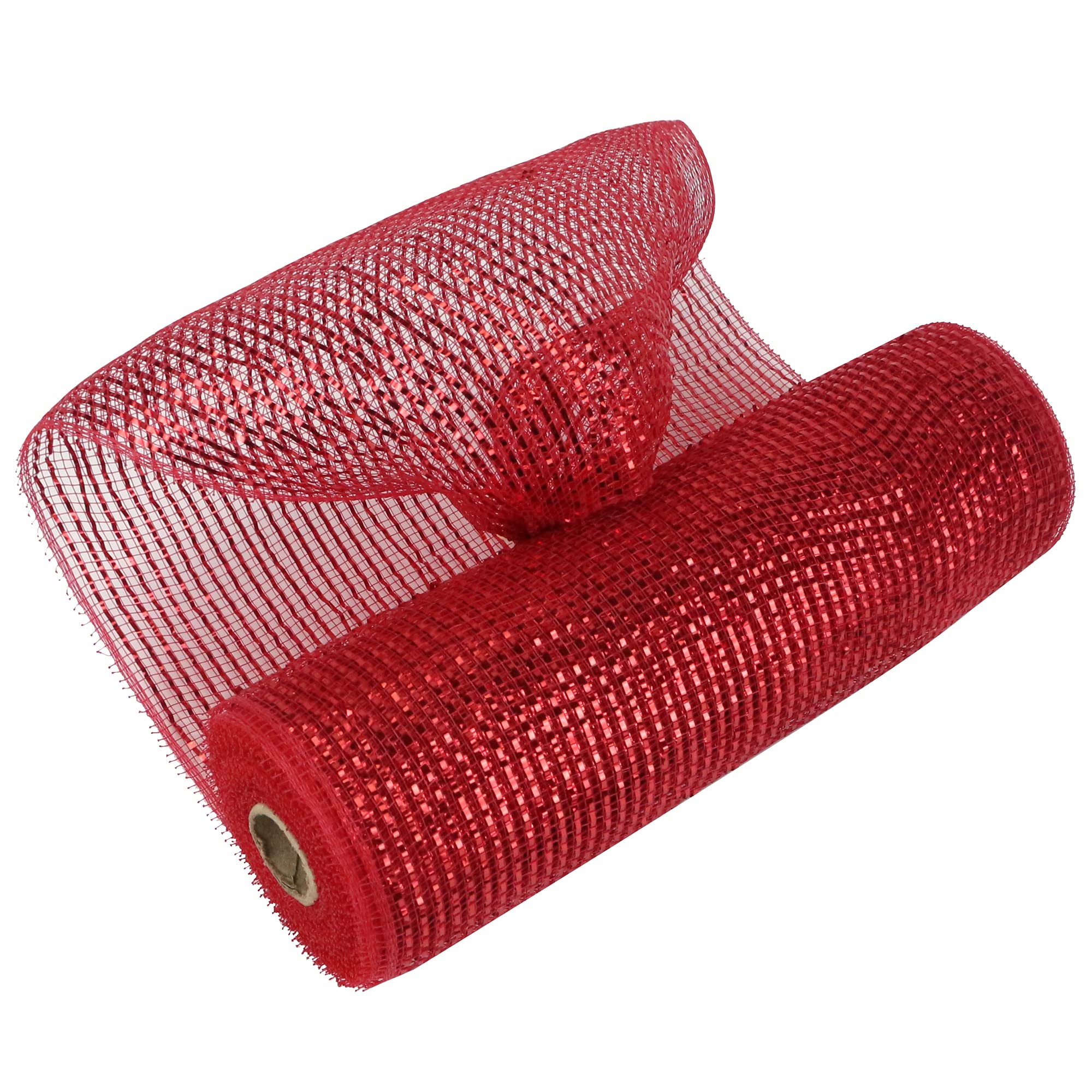 MEEDEE 10 Inch Wide Red and Gold Metallic Mesh Ribbon - 30 Feet Christmas Tree Decoration, Wreath & Garland Craft Supplies for Holiday DIY, Party Decor, Gift Wrapping and Home Décor