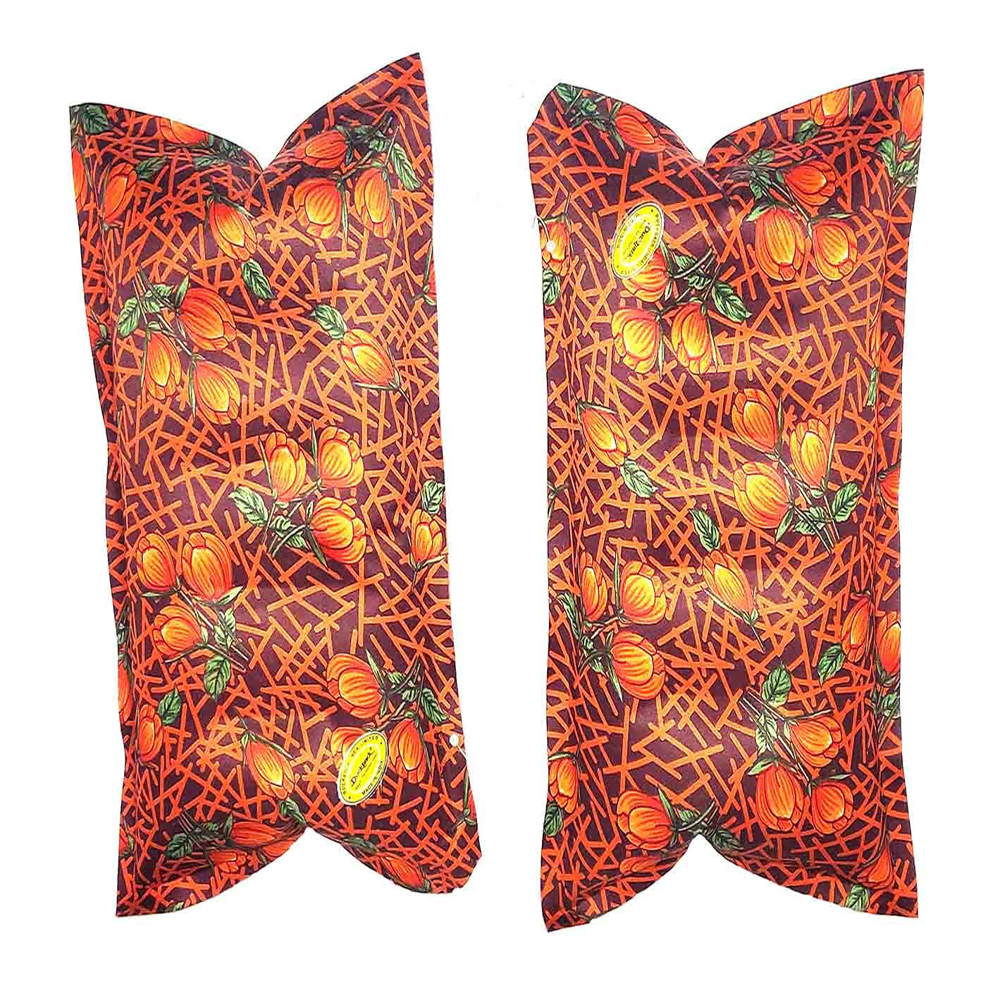 Floral Print Duckback Air Pillow - Comfortable Travel Neck Pillow for Airplane, Car & Camping - Support for Long Flights & Road Trips