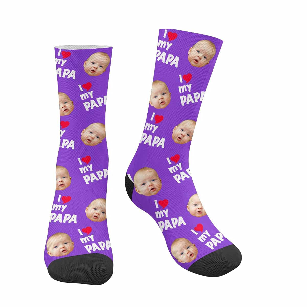Custom Photo Socks for Men & Women - Personalized Funny Face Socks with Your Picture - Perfect Gift for Dad, Father's Day, Birthday & Family Events