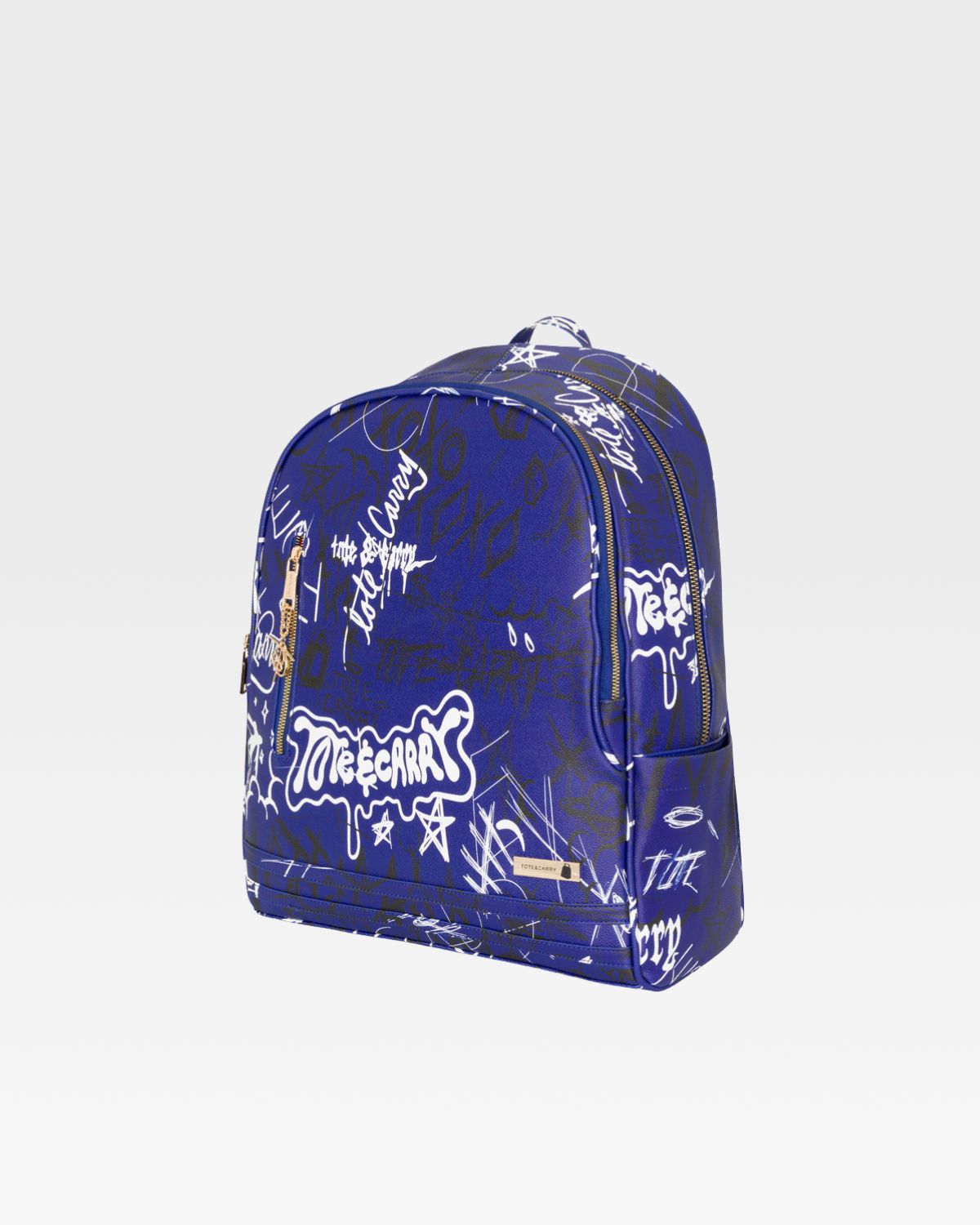 Royal Blue Graffiti Tombstone Roller Duffle Bag Set - Stylish Travel Luggage for Urban Adventures & Weekend Getaways