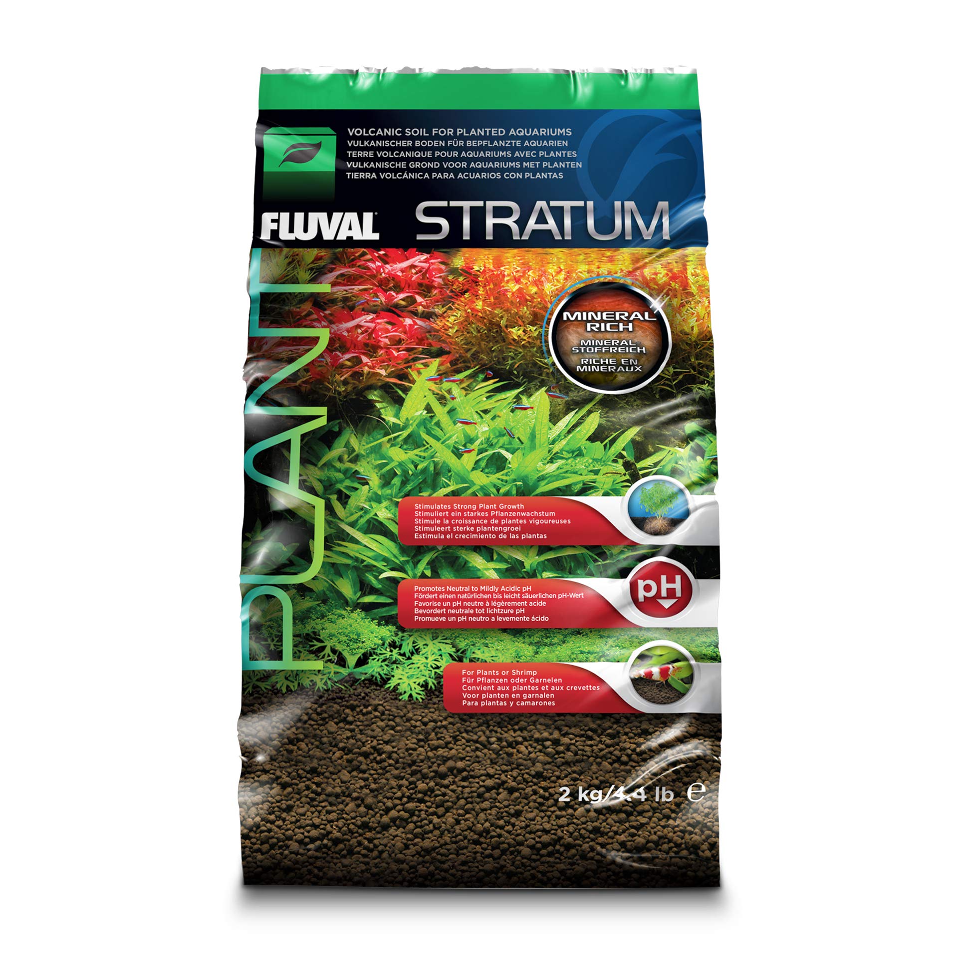 Fluval 12693 Plant and Shrimp Stratum - 4.4 lbs Natural Aquarium Substrate for Freshwater Fish Tanks | Promotes Healthy Plant Growth & Neutral pH Balance | Ideal for Shrimp Tanks, Planted Aquariums & Aquatic Ecosystems