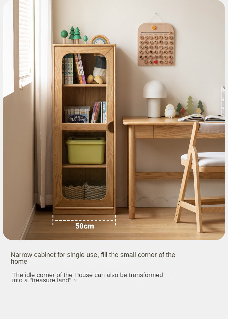Solid Oak Wood Kids Bookcase & Bookshelf - Durable Children's Book Storage for Bedroom, Playroom, and Classroom Organization