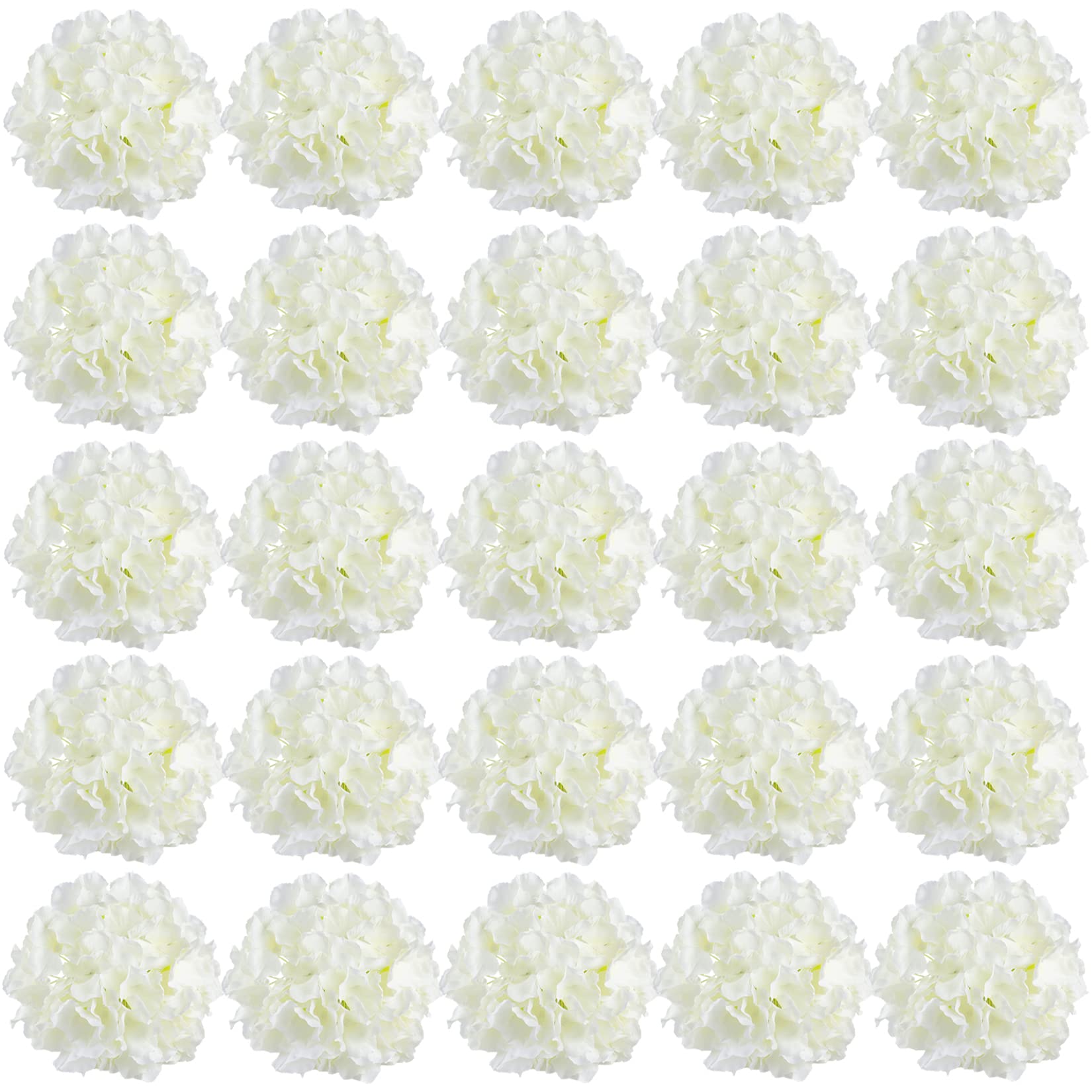 FagusHome 30 Pcs 8 Inch Large Silk Hydrangea Flower Heads with Stems - Realistic Artificial Flowers for Wedding, Home, Office, and Party Decorations