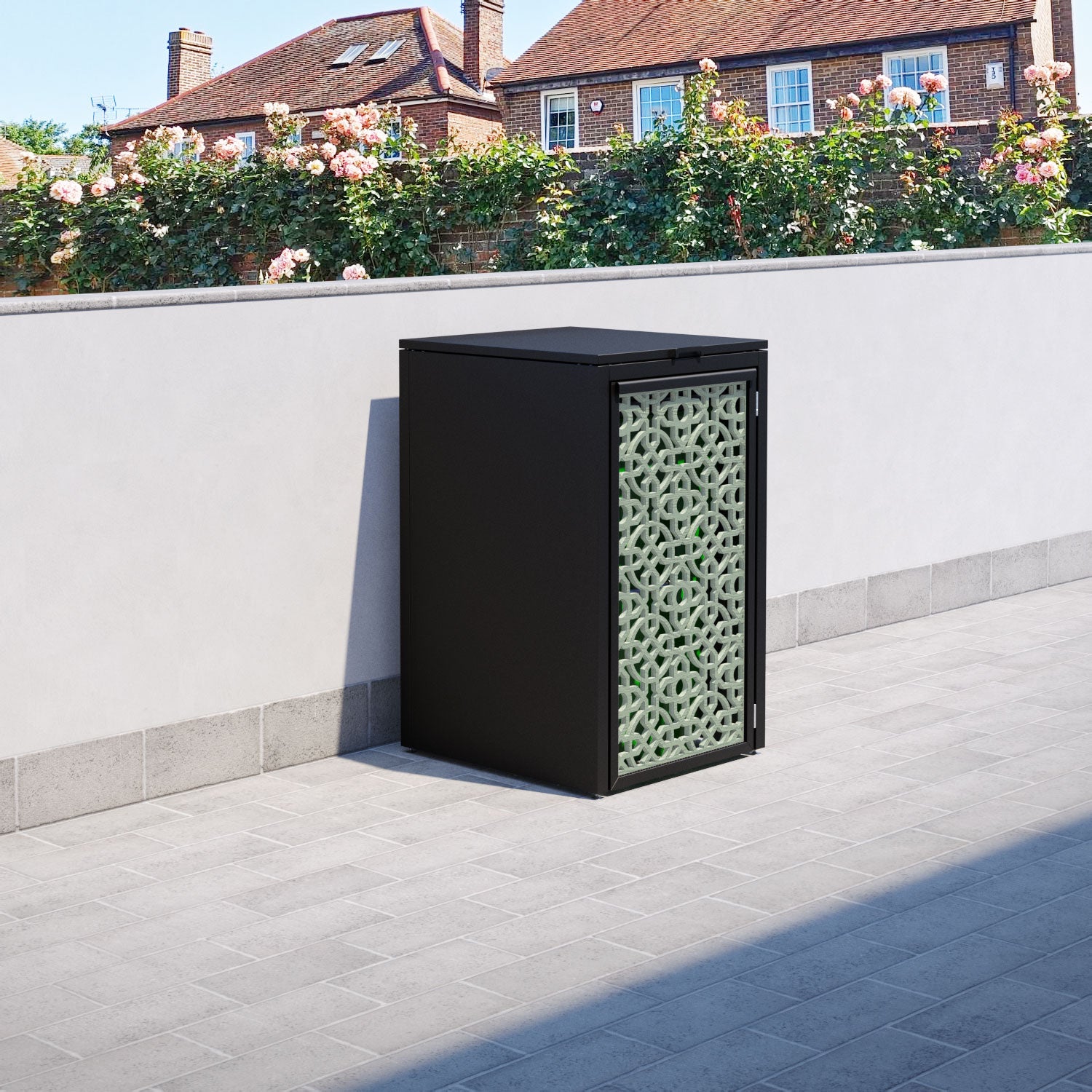 Black 1 Bin Storage Cabinet with Nabila Screen Door - Perfect for Home Organization, Bedroom Closet & Laundry Room Storage