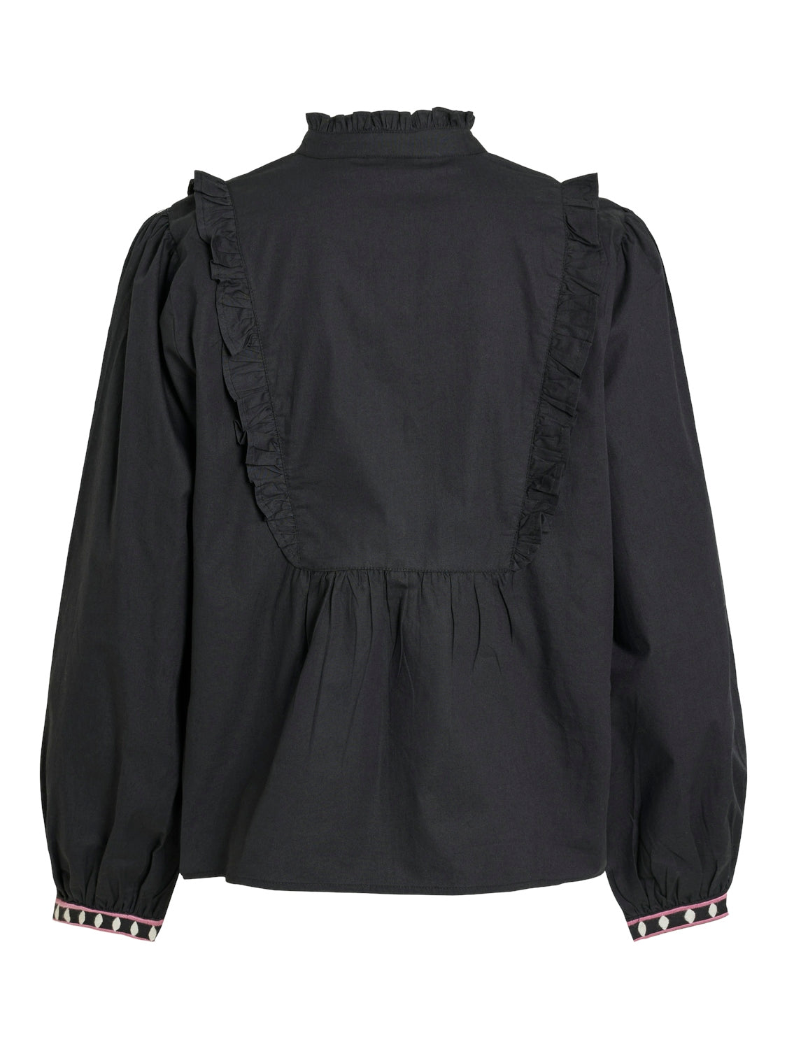 Jannie Embroidery Top Women's Fashion Blouse - Black Beauty & Polignac Floral Design | Perfect for Casual Outings, Date Nights & Summer Parties